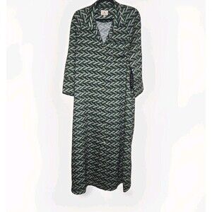 Tuckernuck Green and White Geometric Maxi Dress